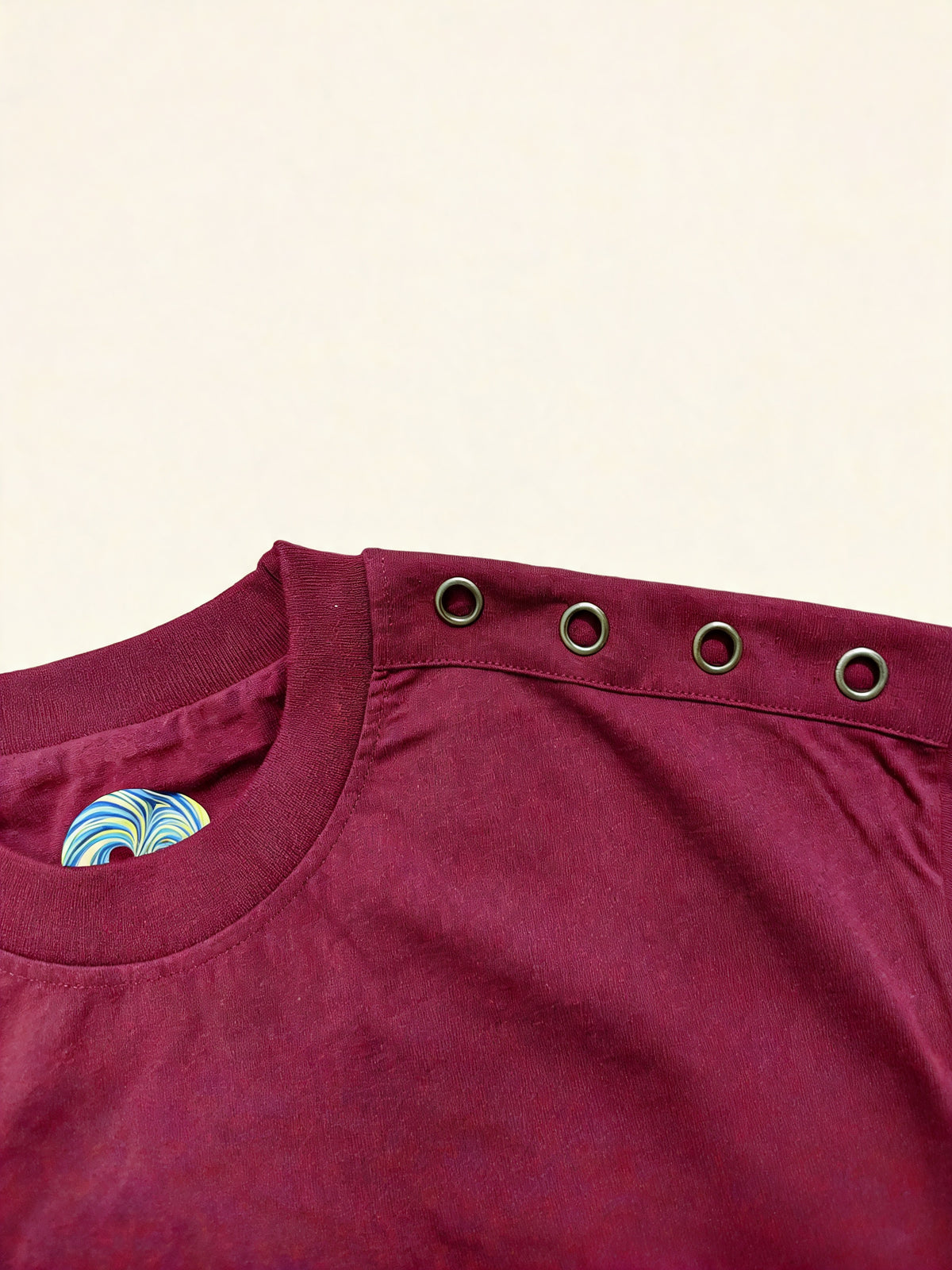 Eyelet Tee - Maroon - eyelets