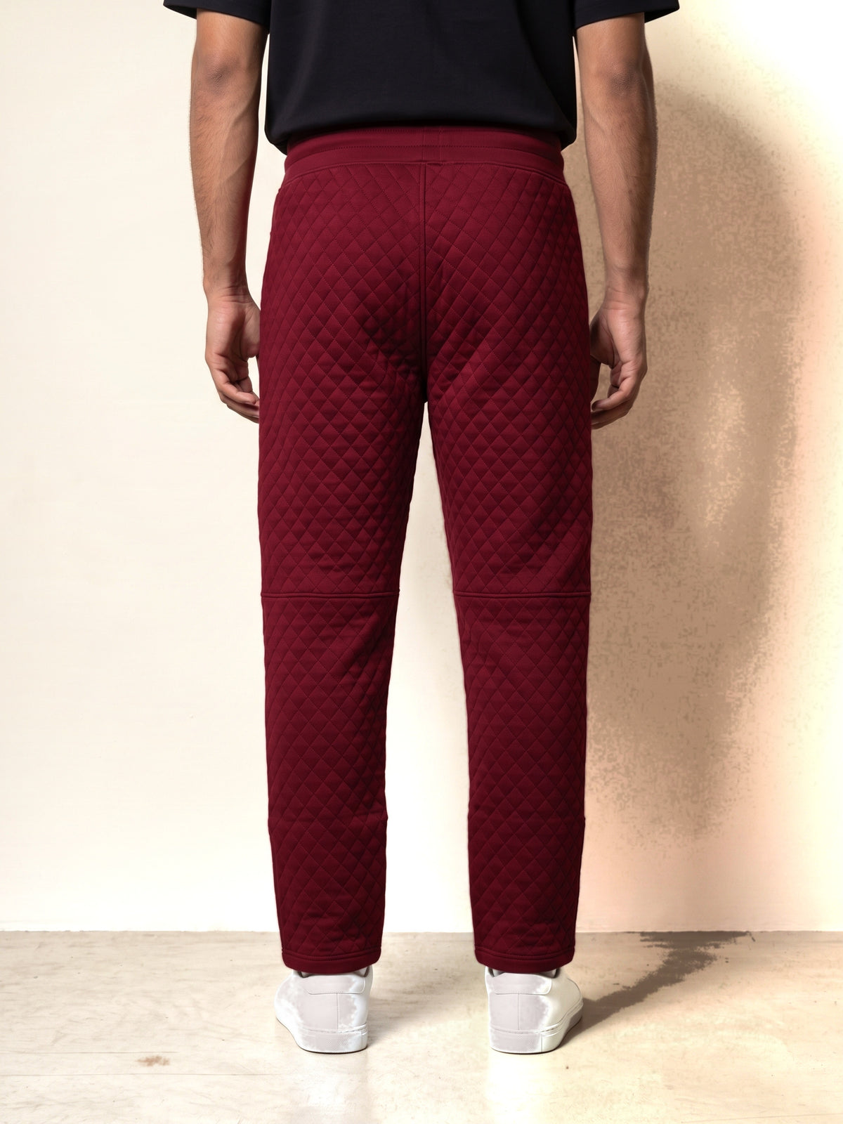 Jacquard Trousers - Maroon - model back