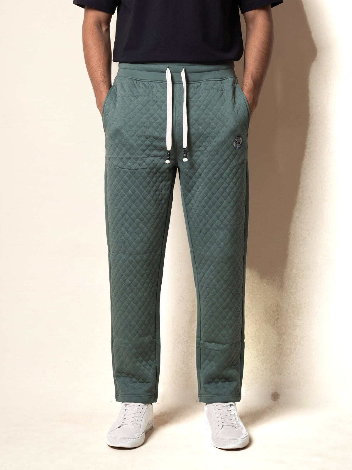 Jacquard Trousers - Green - model front