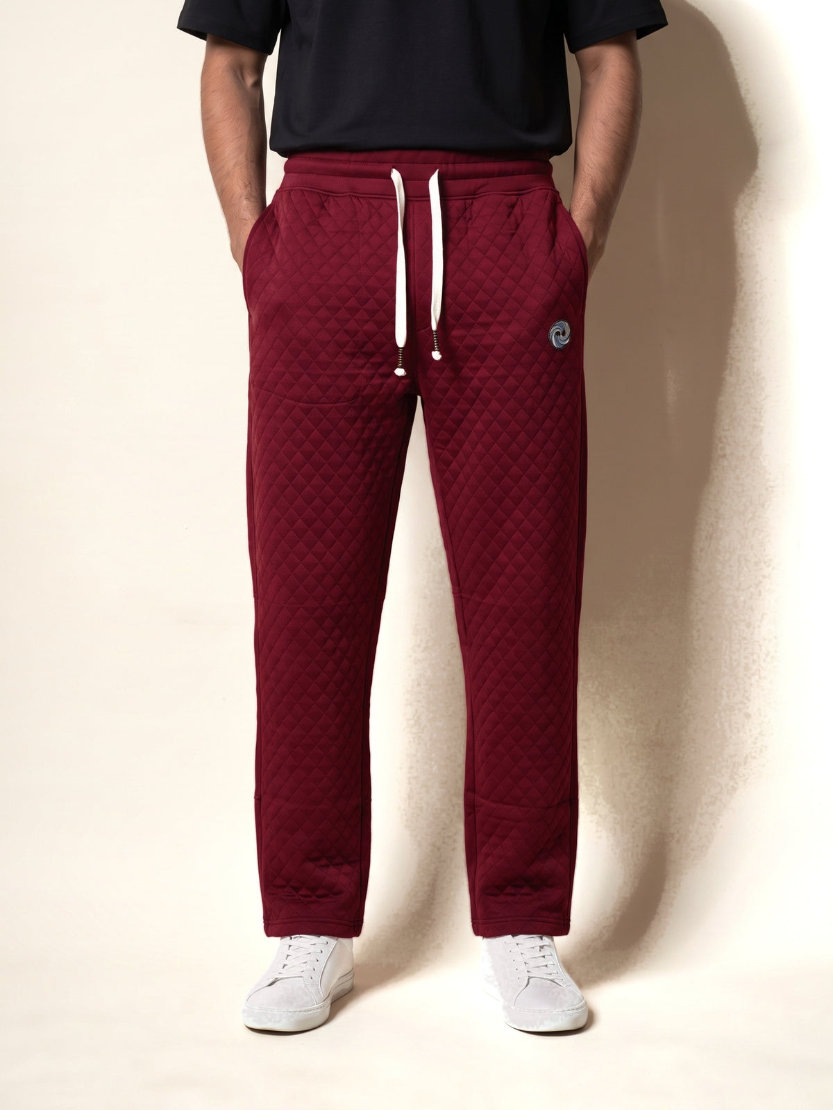 Jacquard Trousers - Maroon - model front