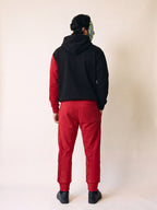 Flame Hoodie – Black – on model, back