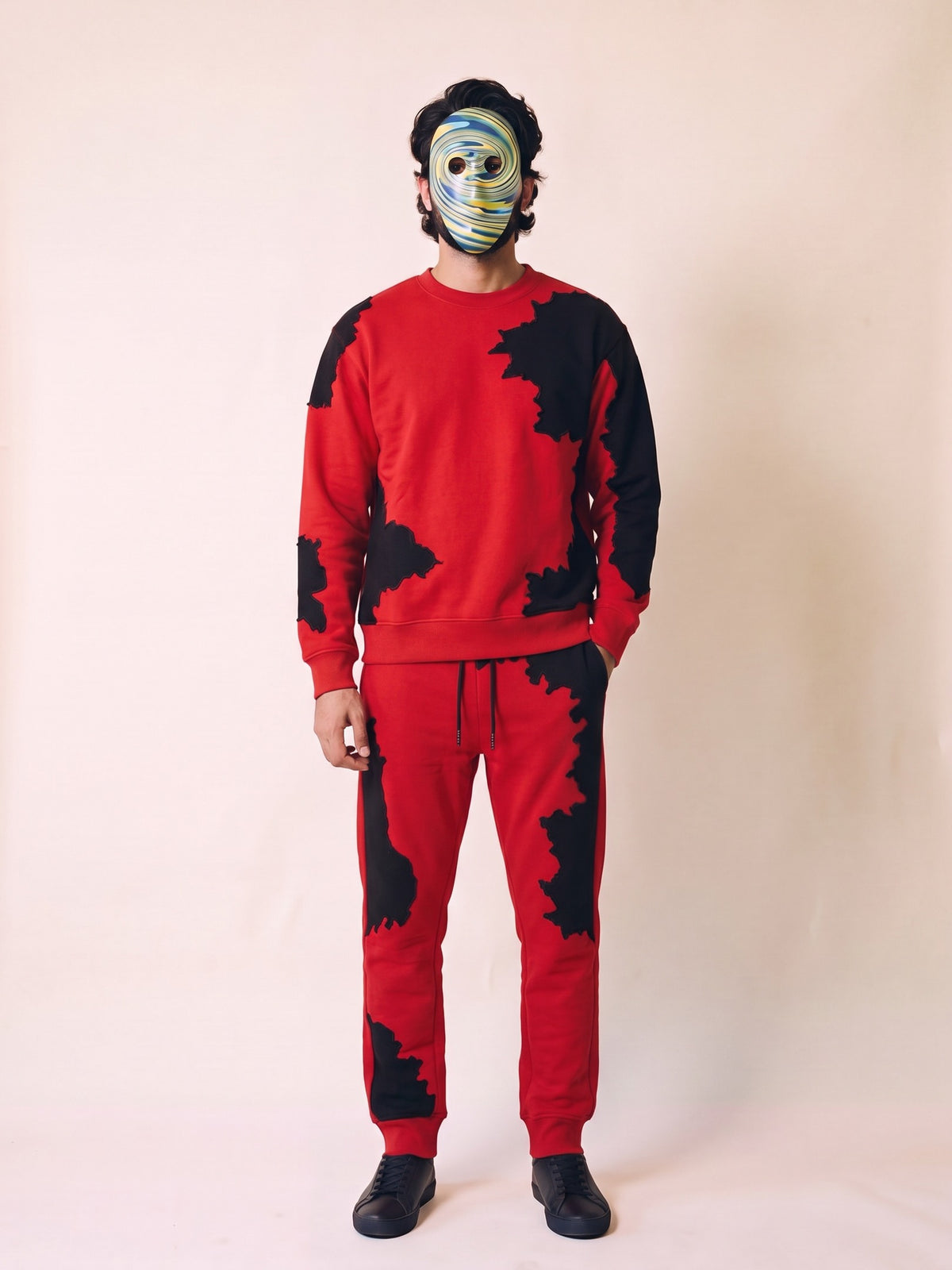 Spill Sweatshirt – Red – on model, front