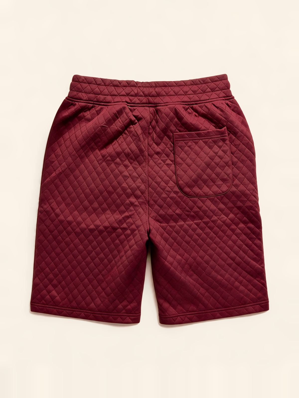 Jacquard Shorts - Maroon - flat back