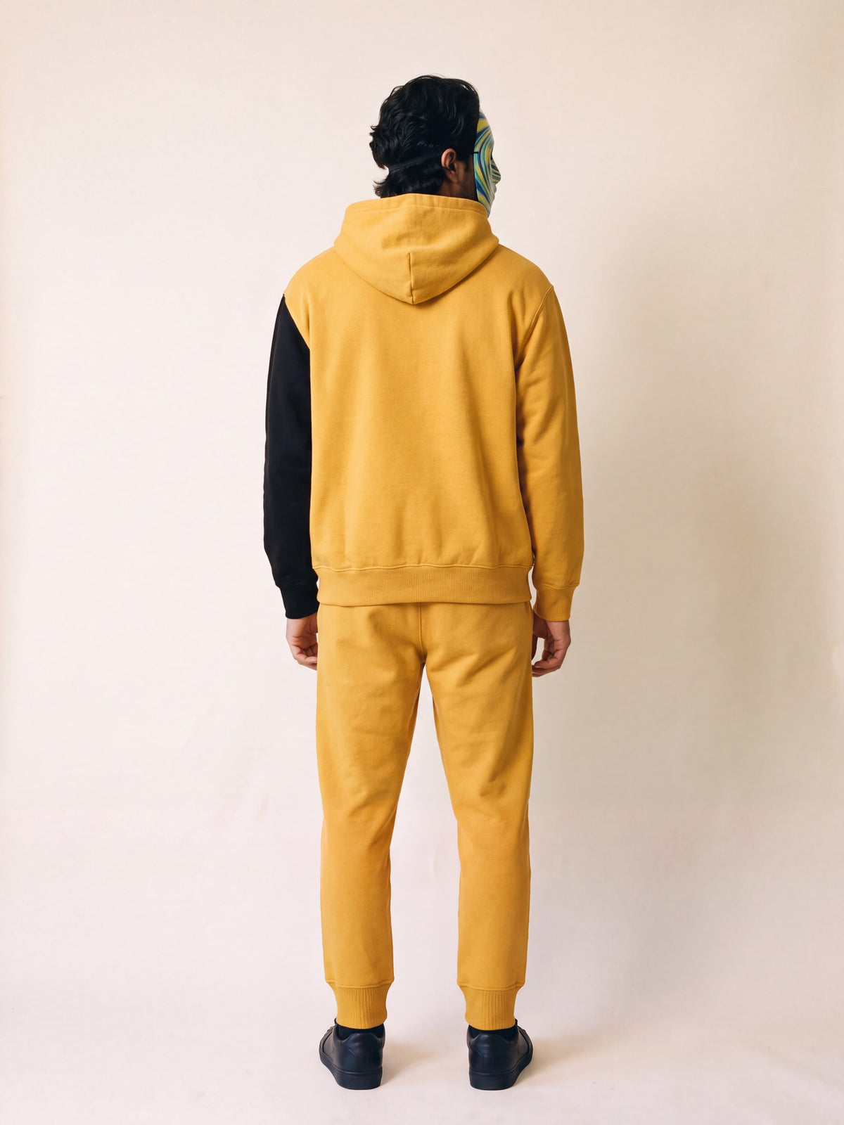 Flame Hoodie – Yellow – on model, back