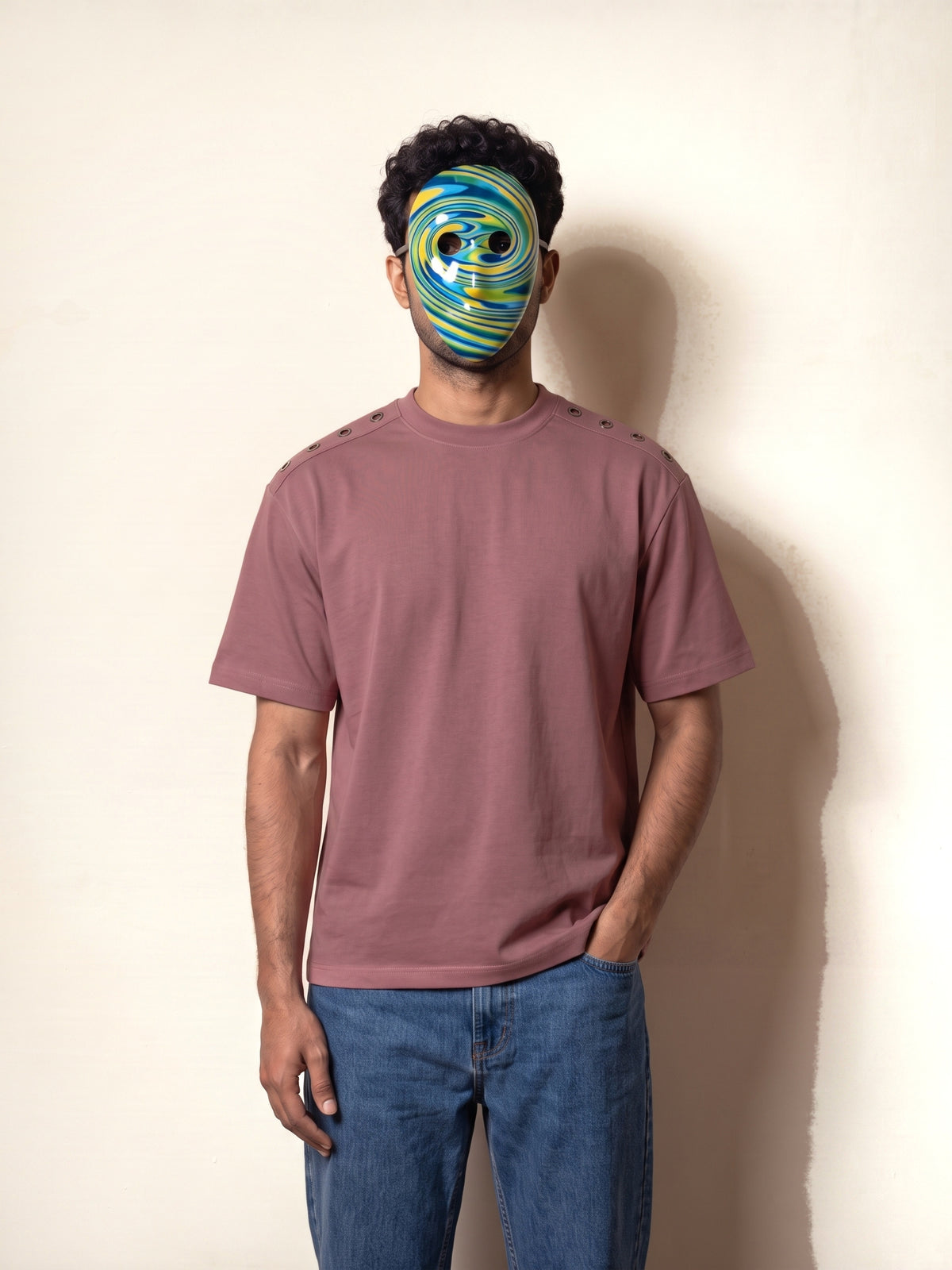 Eyelet Tee - Pink - model front