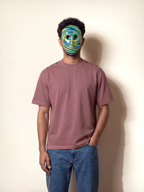 Eyelet Tee - Pink - model front