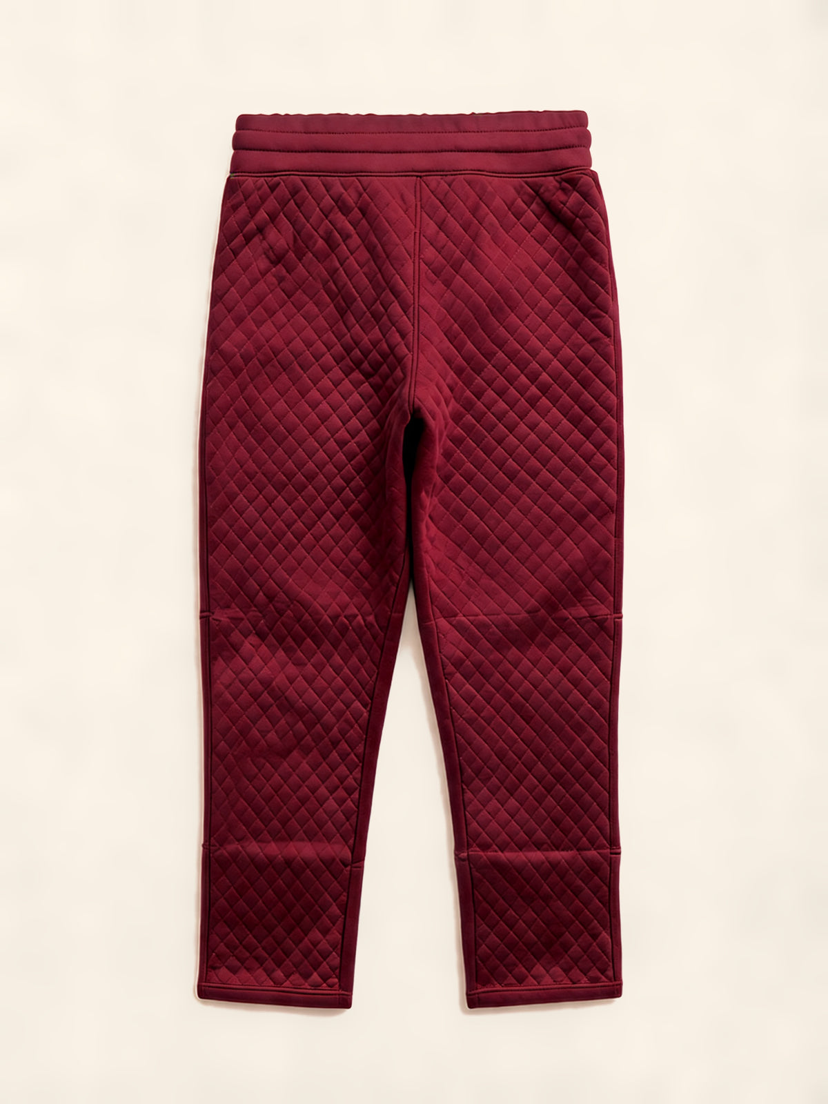 Jacquard Trousers - Maroon - flat back