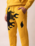 Flame Joggers II – Yellow – side pocket on model