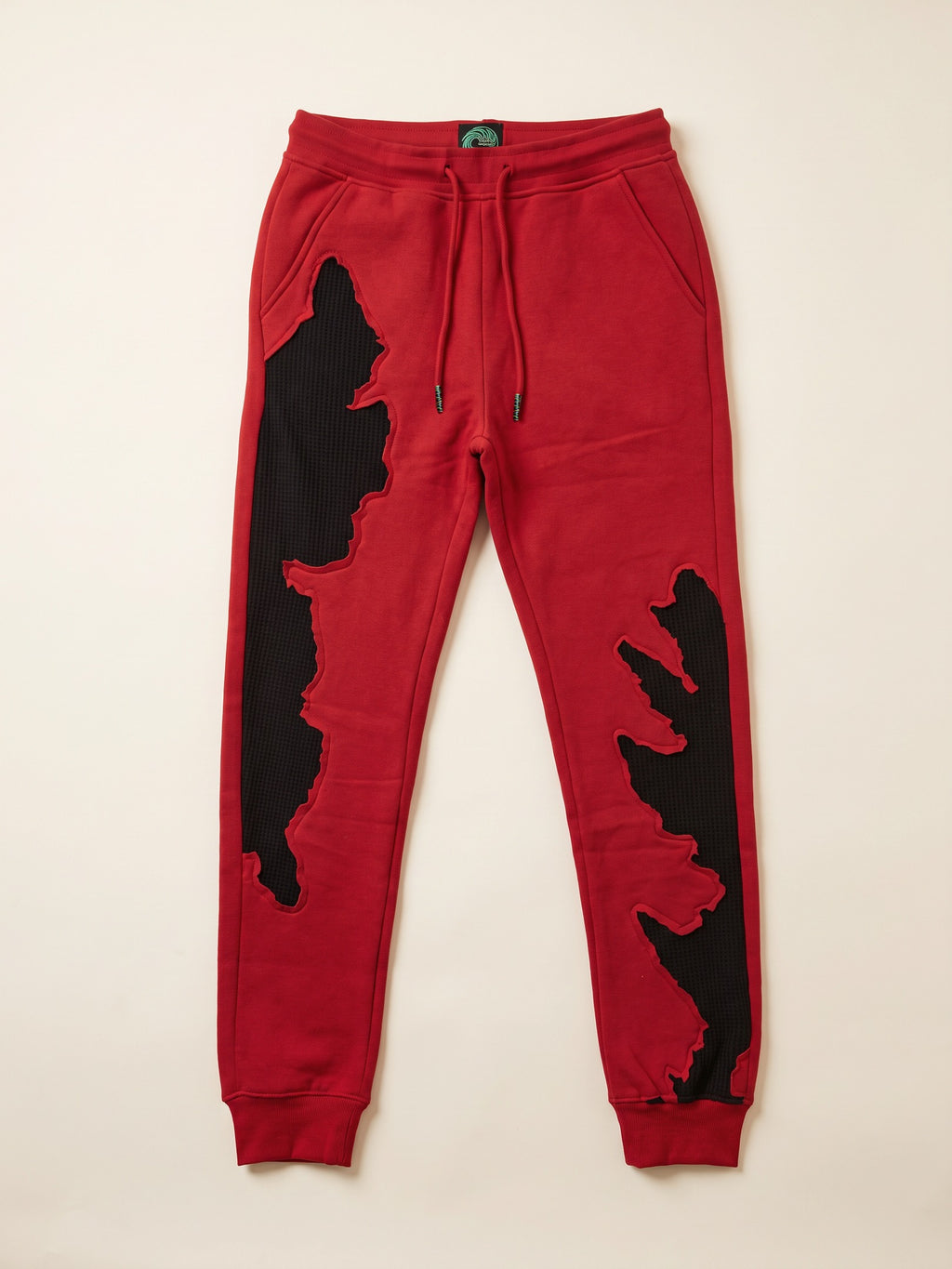 Flame Joggers – Red – flat lay, front