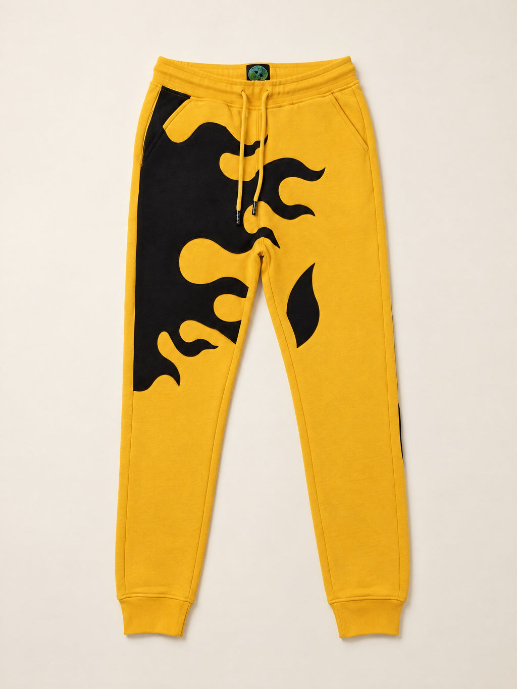Flame Joggers II – Yellow – flat lay, front