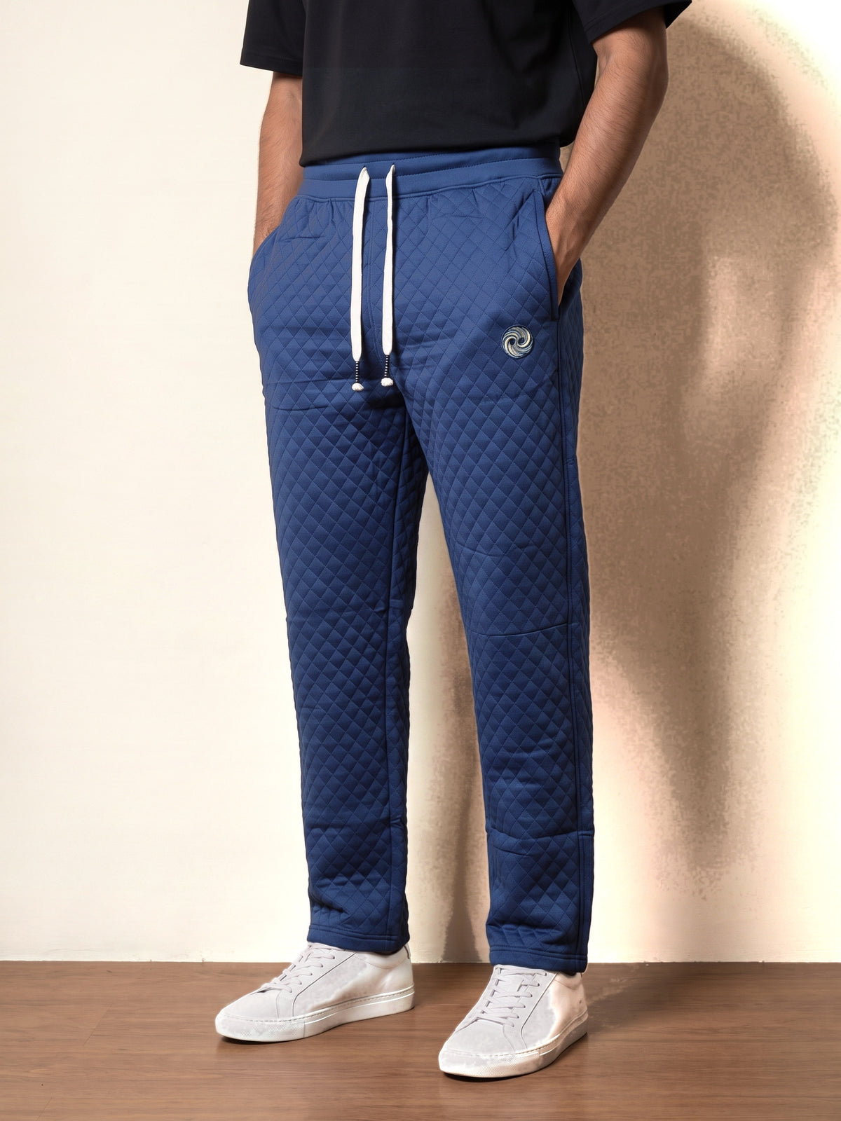 Jacquard Trousers - Navy - model front