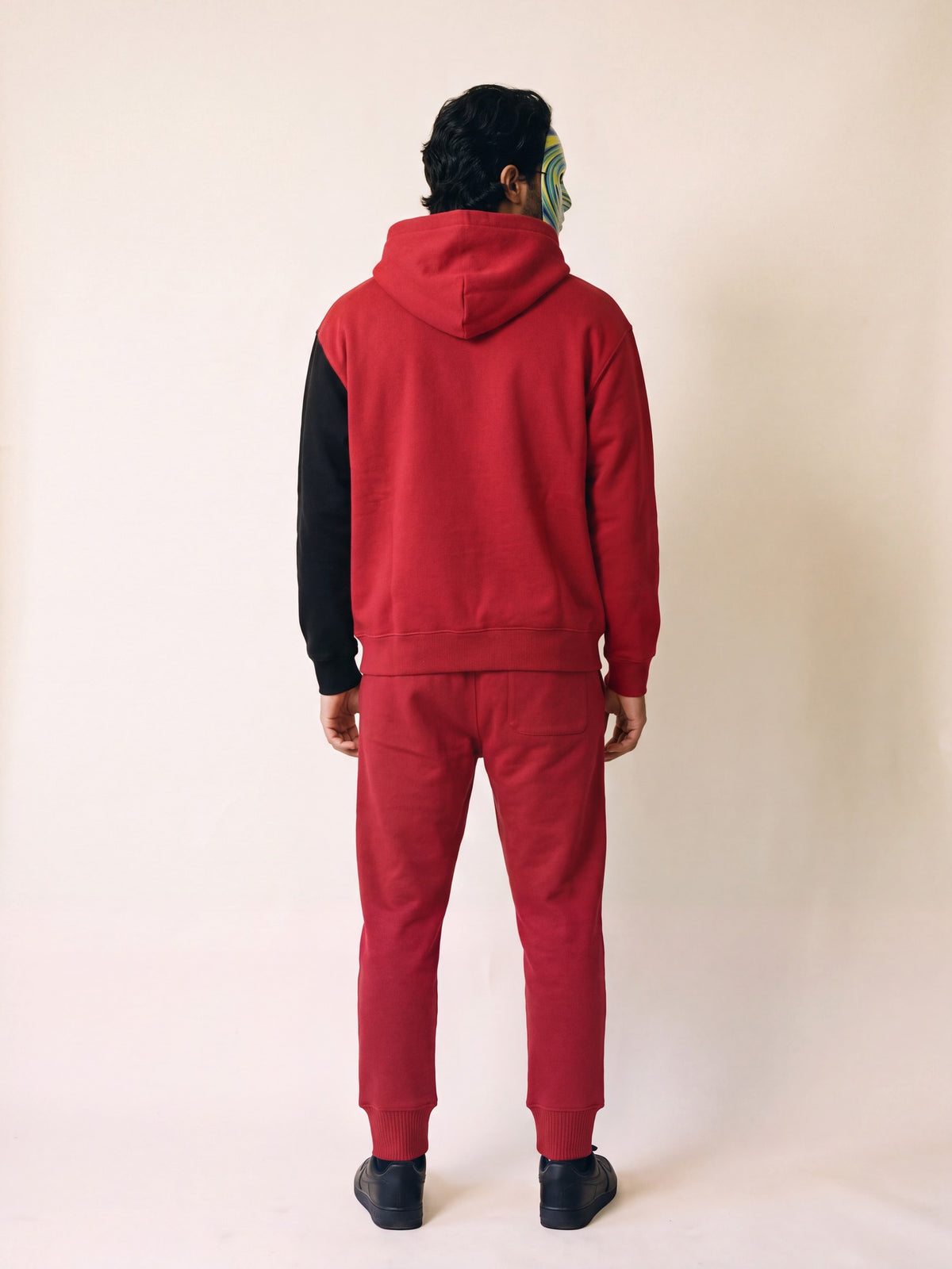Flame Hoodie – Red – on model, back