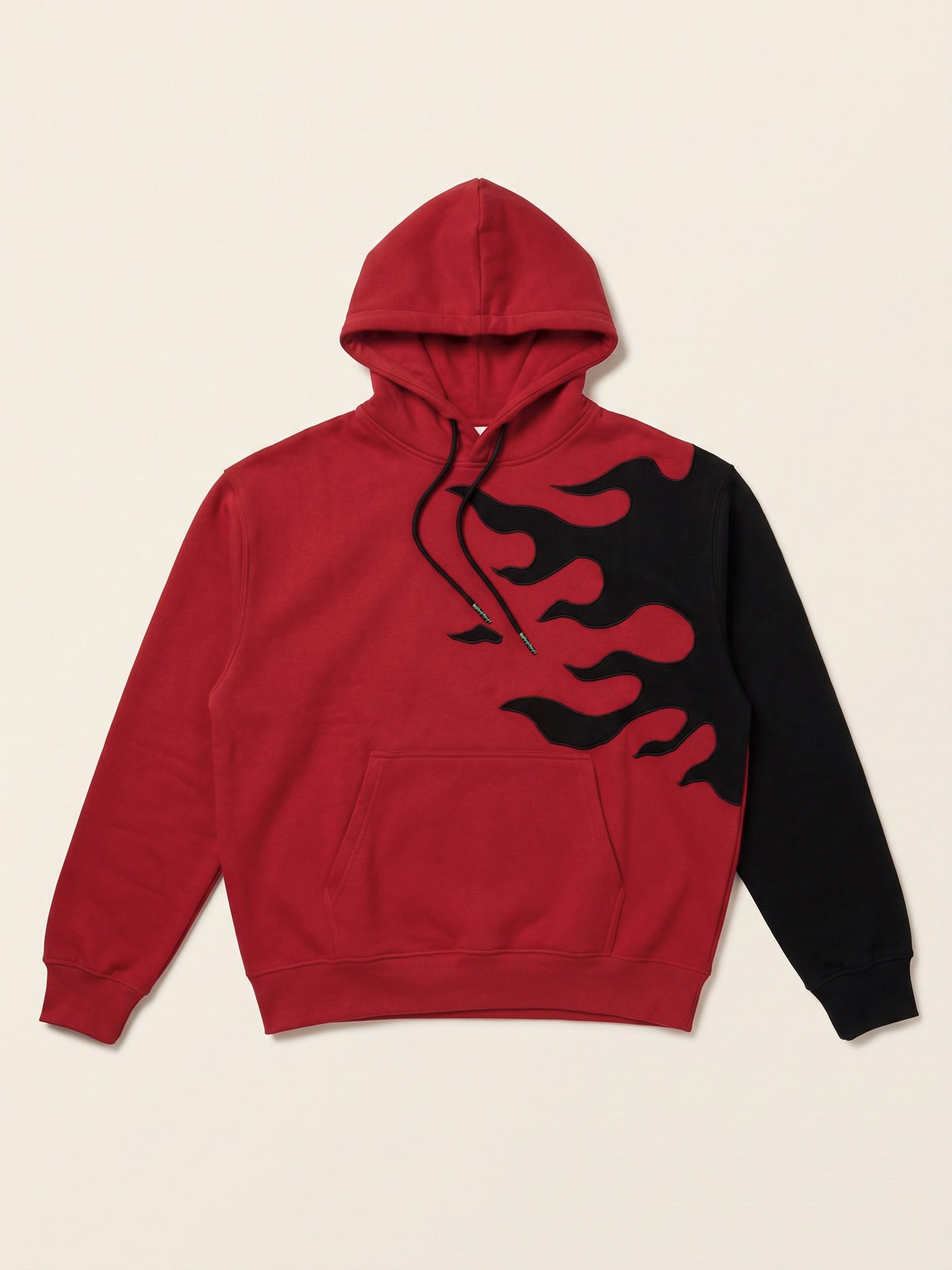 Flame Hoodie – Red – flat lay, front