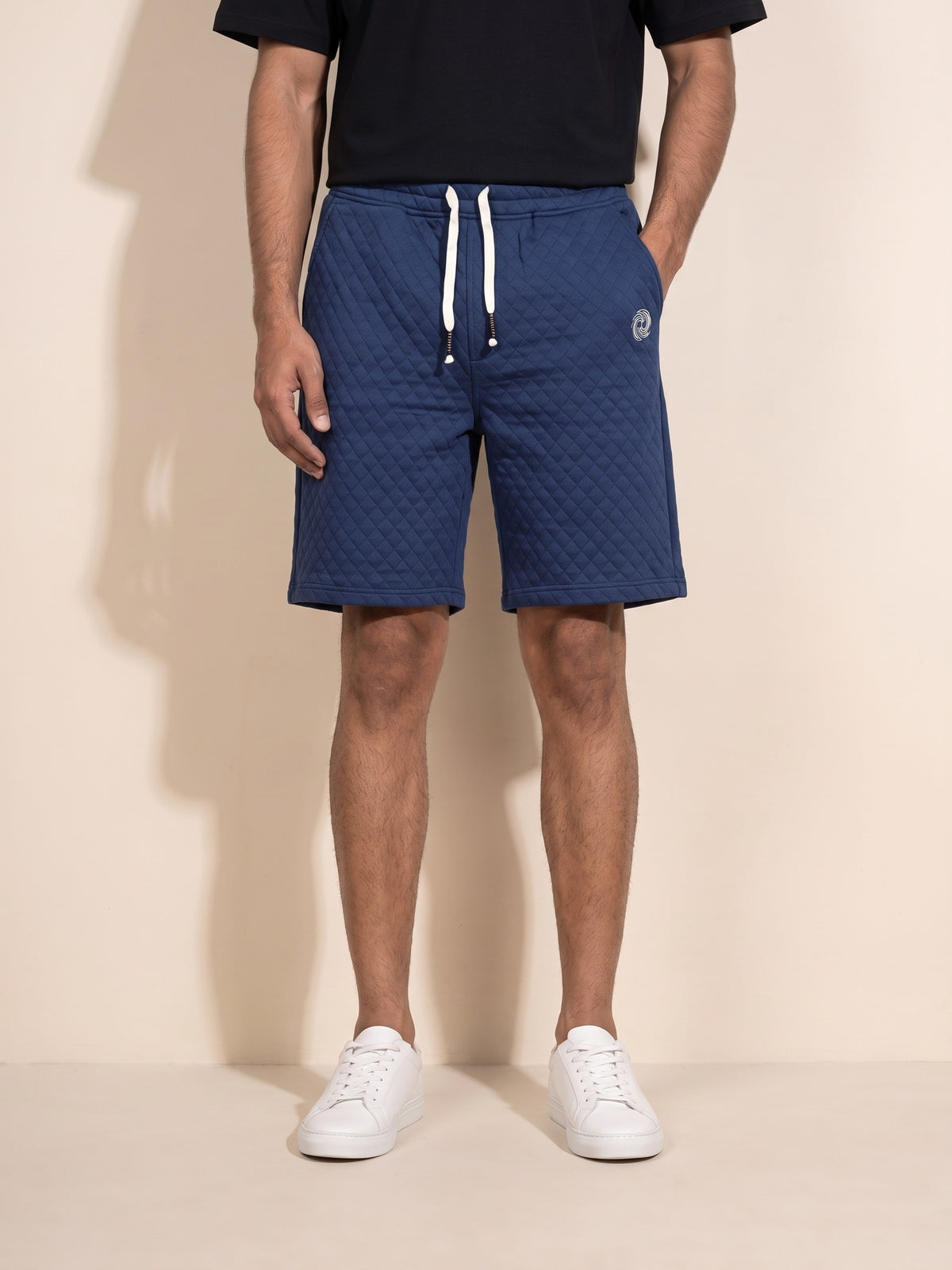 Jacquard Shorts - Navy - model front