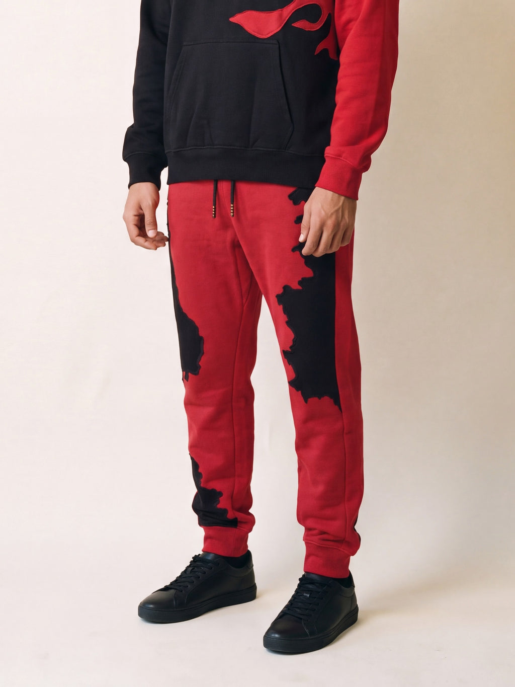 Spill Joggers – Red – on model, front